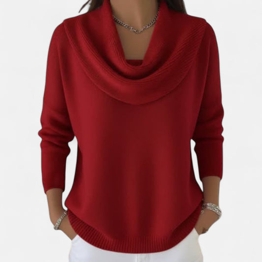 Women's Elegant Sweater in Red, Brown or Green