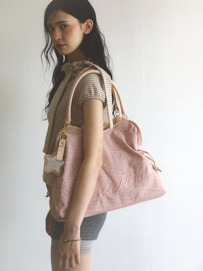 Washed Leopard Dimsum Bag Pink