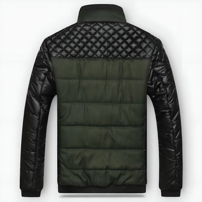 Félix™ | Two-tone padded jacket in leather and fabric