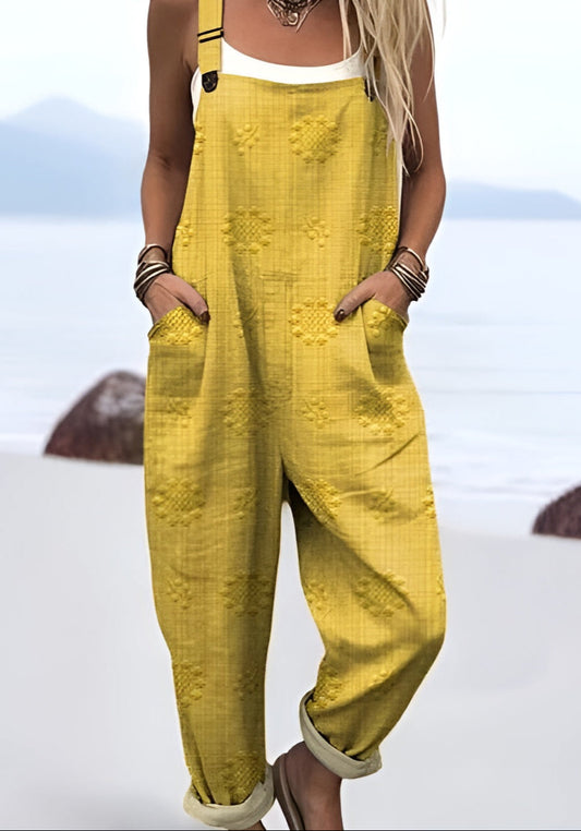 Maj | Linen Overalls with Suspenders and Pockets