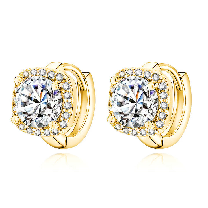 Nadine Square Drop Earrings | Gold