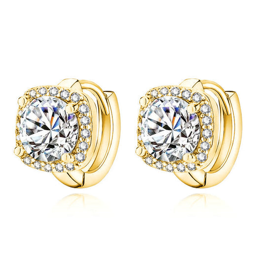 Nadine Square Drop Earrings | Gold