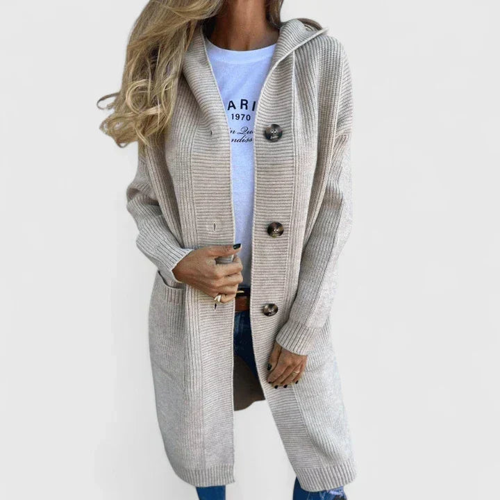 Women's Elegant Cardigan in Beige, Gray or Black