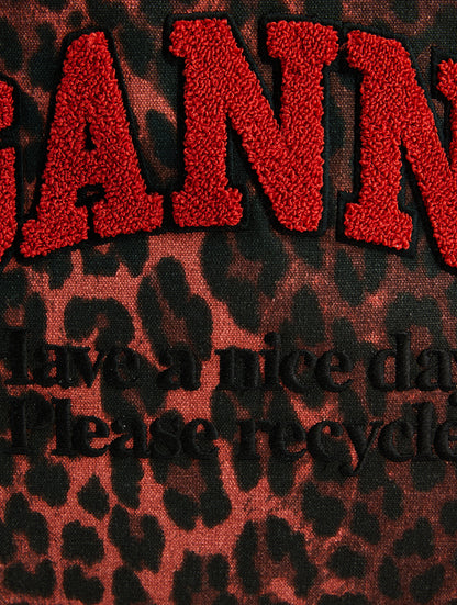 Canvas Tote Bag In Leopard Print