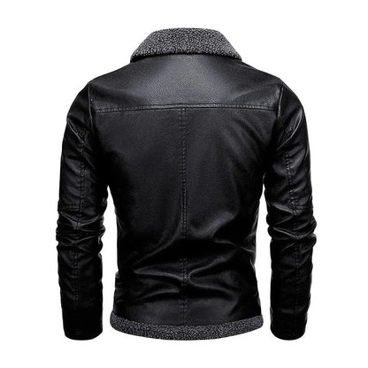 Léo™ | Elegant fleece-lined leather jacket
