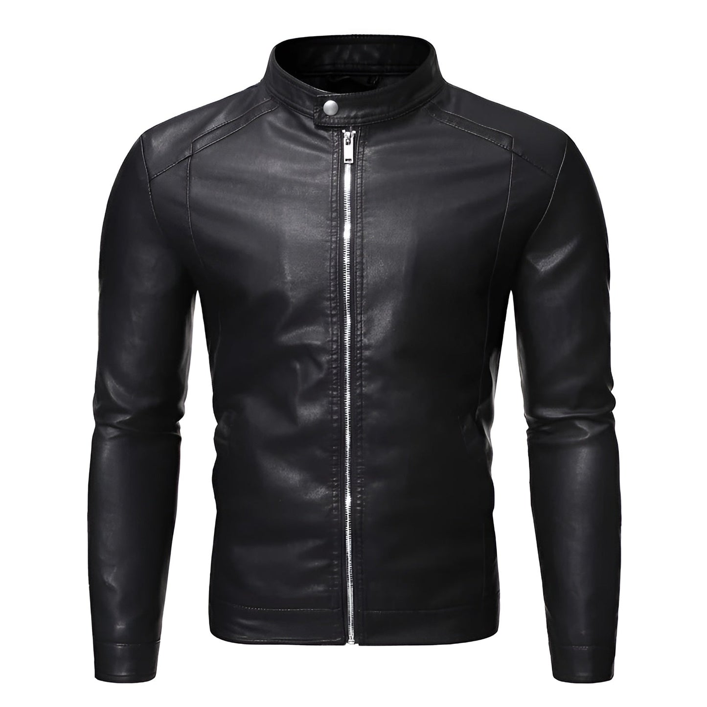 Arthur™ | Leather Jacket with High Collar