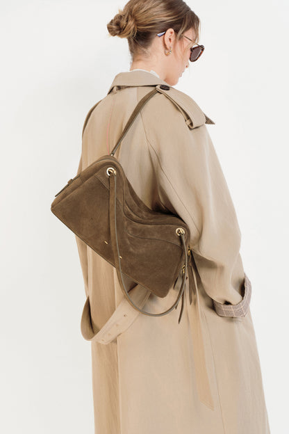 Soft Boston Medium Bag in Suede