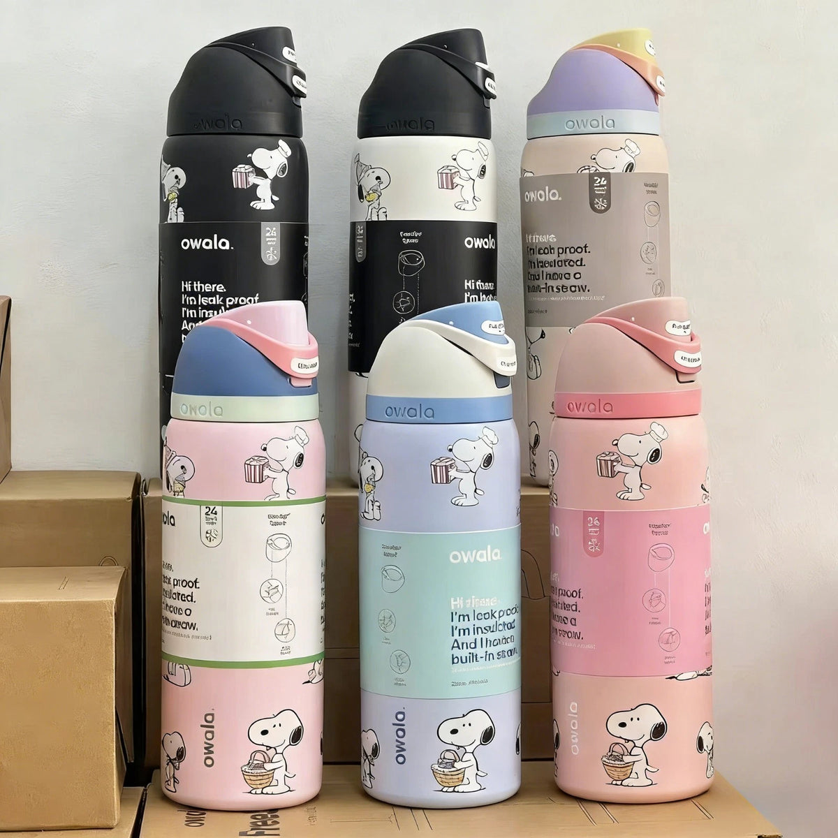 Playful Snoopy Water Bottle 24oz