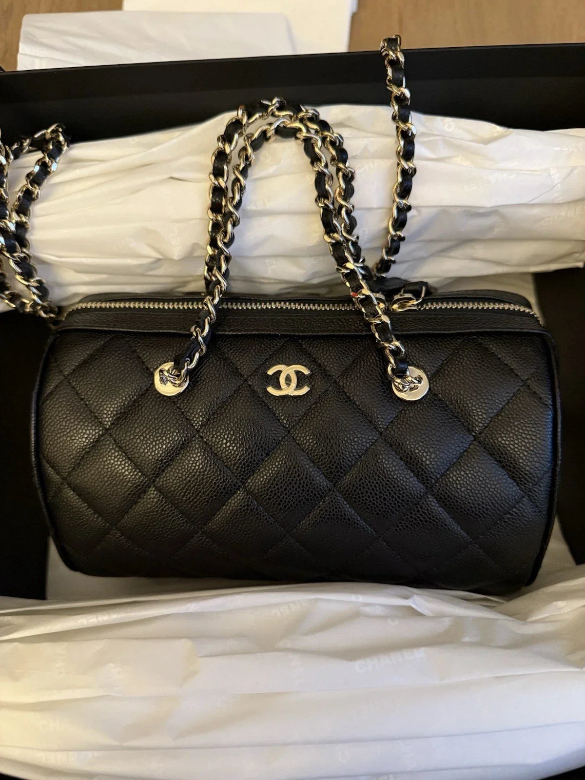 Chanel Black Crossbody Bowling Bag