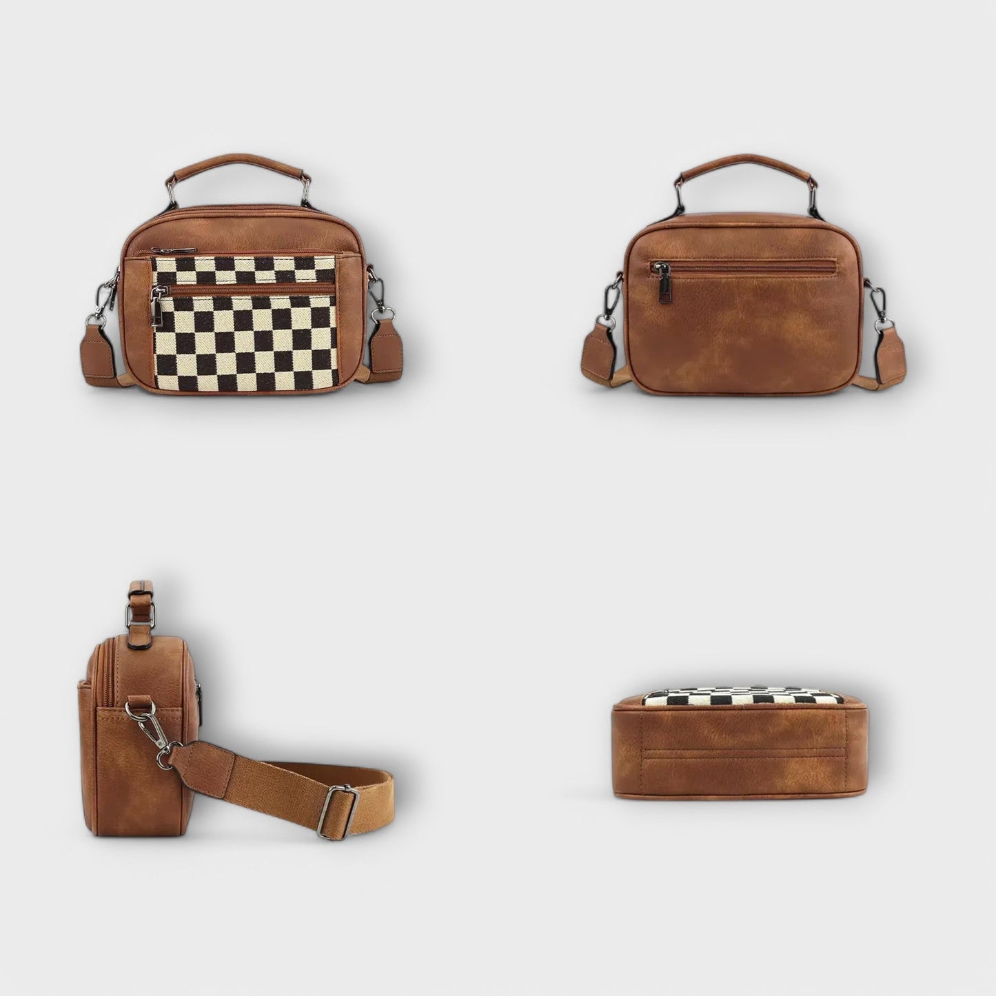 Women's Chequerboard Pattern Handbag