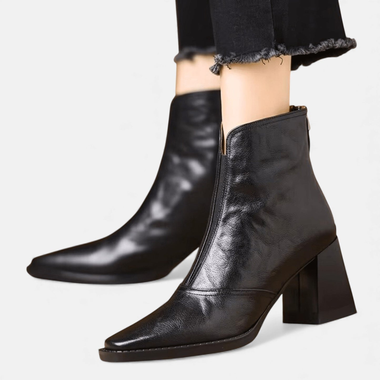 Women's Ankle Boots with Mid Heel