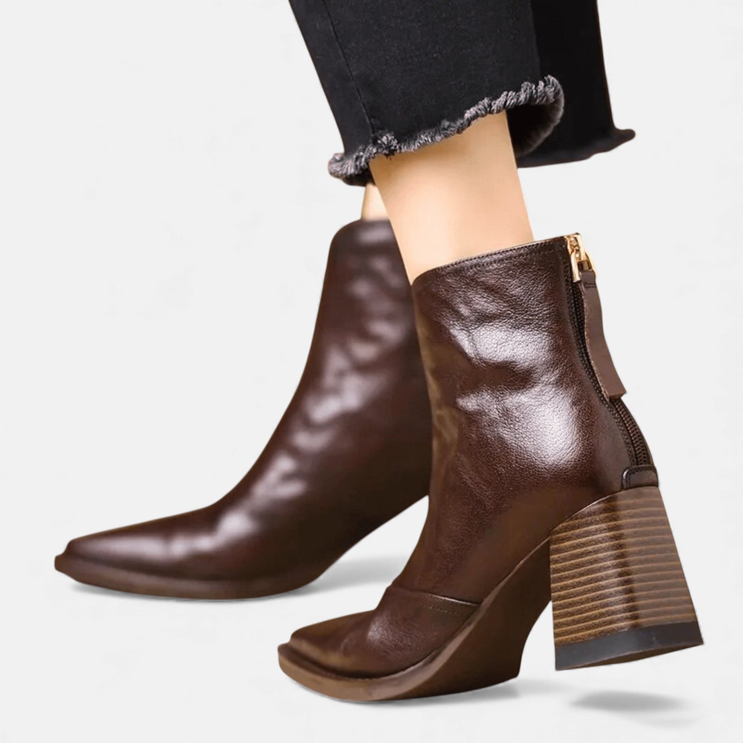 Women's Ankle Boots with Mid Heel